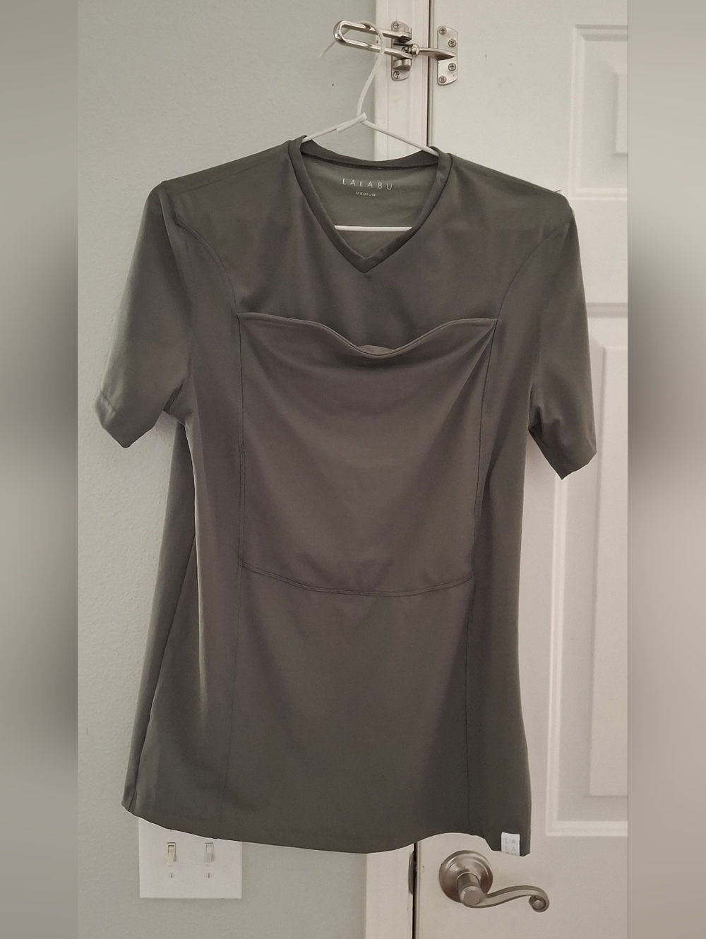 Lalabu Dad shirt Olive Green Fern Short Sleeve Top size medium Like NEW - Picture 4 of 9